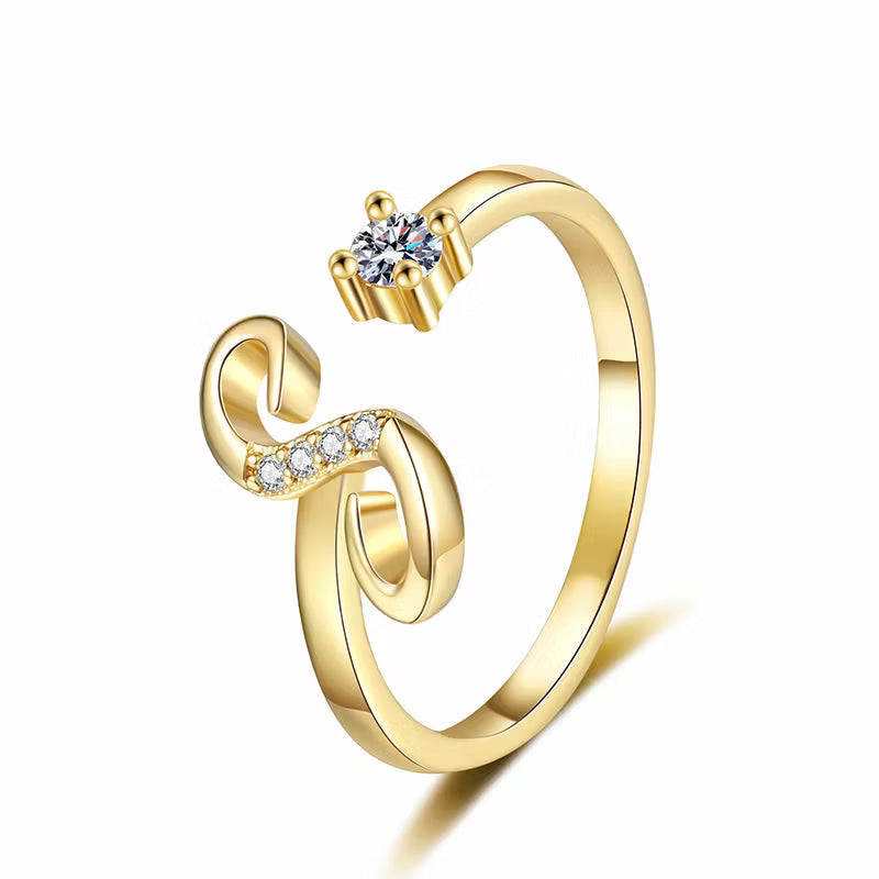 Personalized Initial Heart Ring