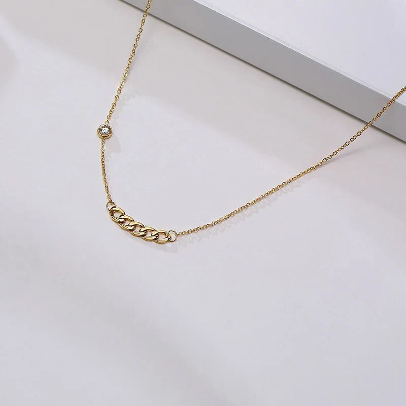 Radiant Side Cross Necklace