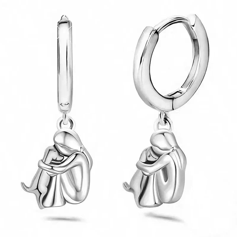 Dog Icon Earrings with Round Clasp