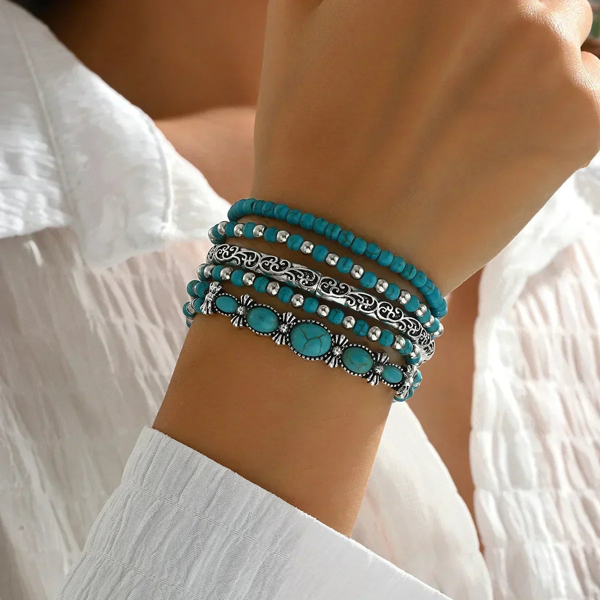 Refined Multi Strand Turquoise Bracelet