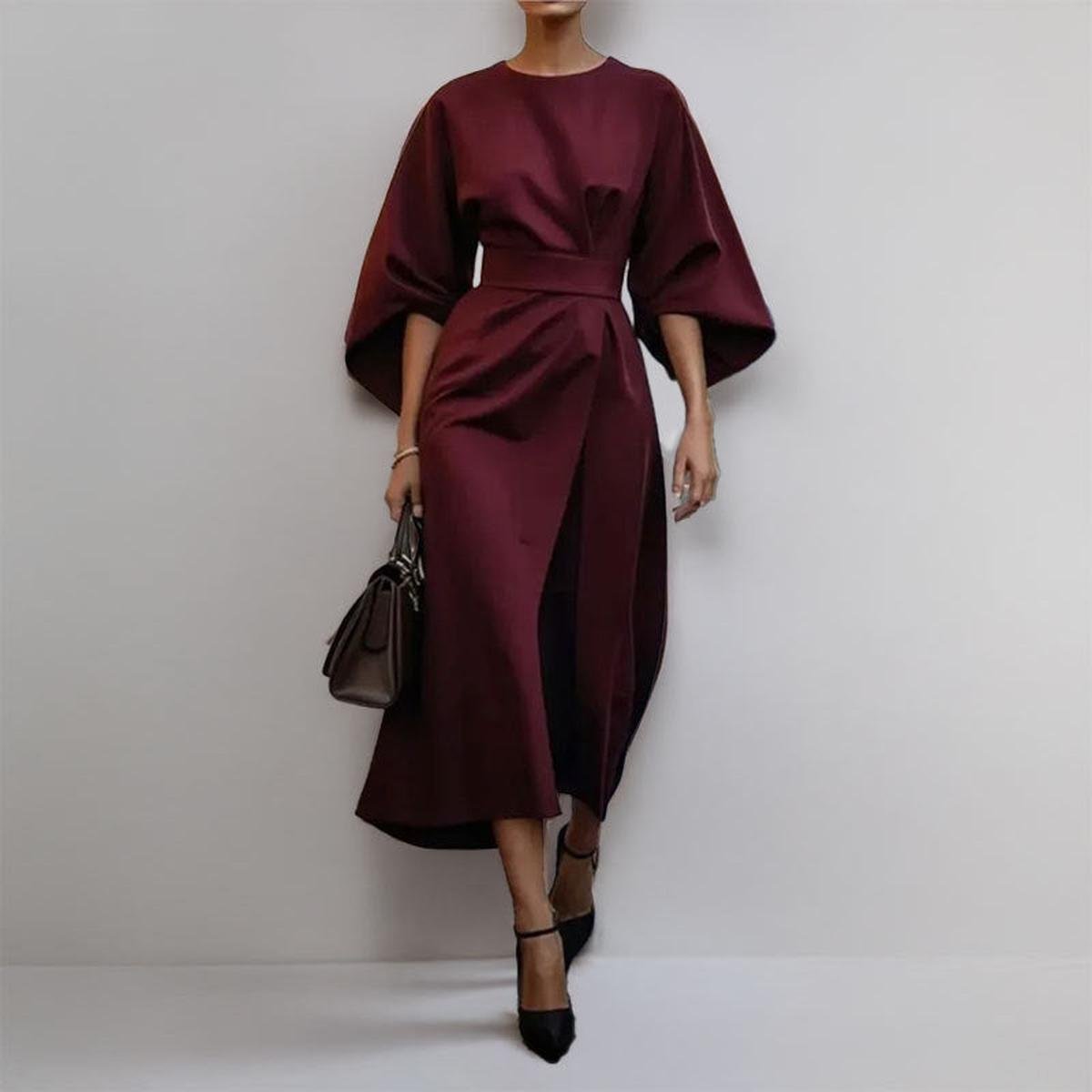 Elegant Maxi Dress with Kimono Sleeves