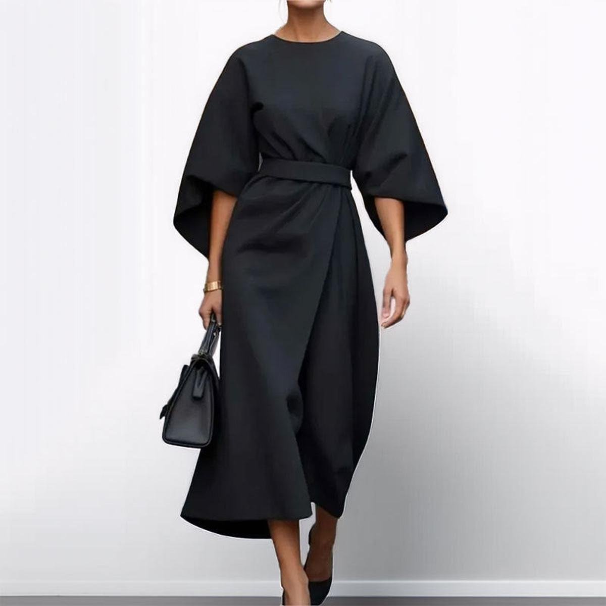 Elegant Maxi Dress with Kimono Sleeves