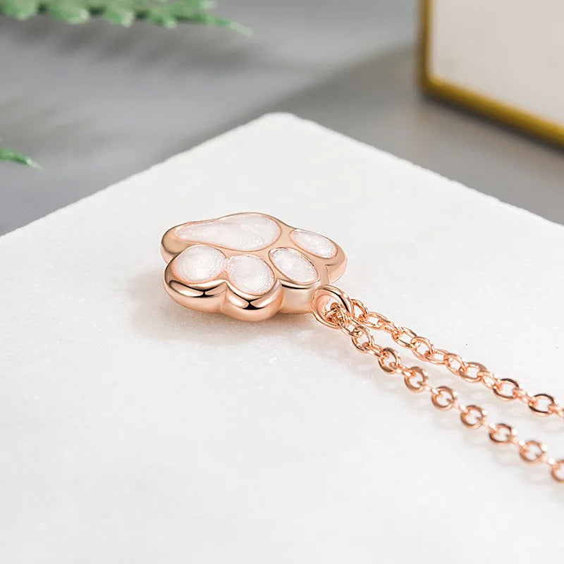 Silver Paw Pendant Necklace