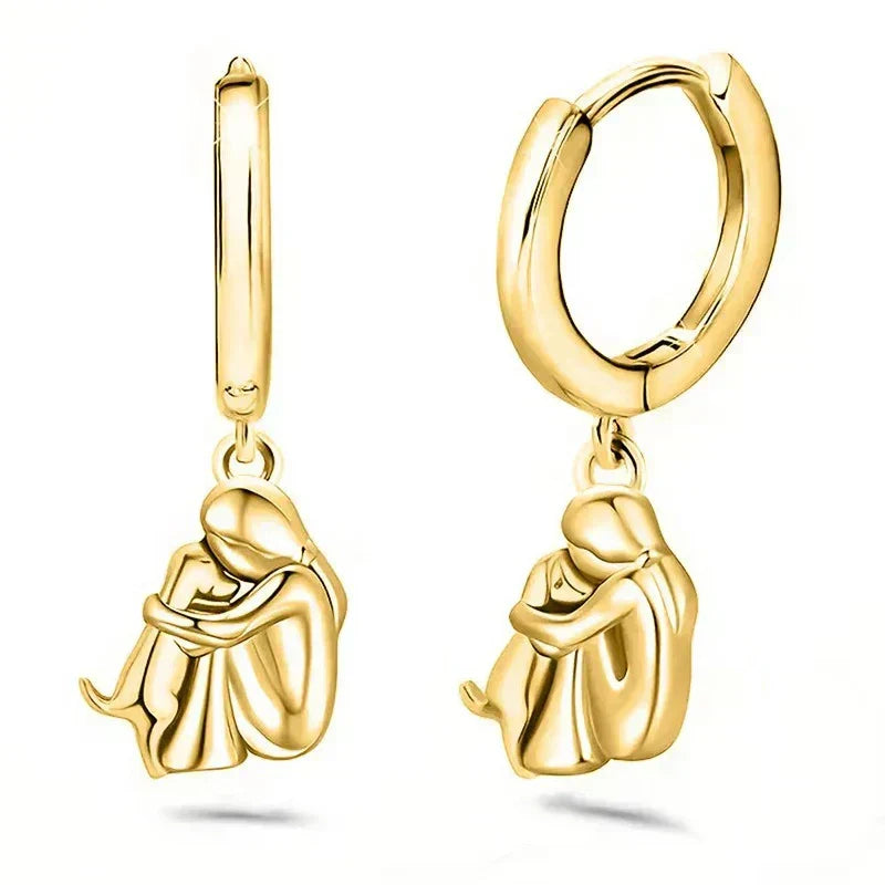 Dog Icon Earrings with Round Clasp