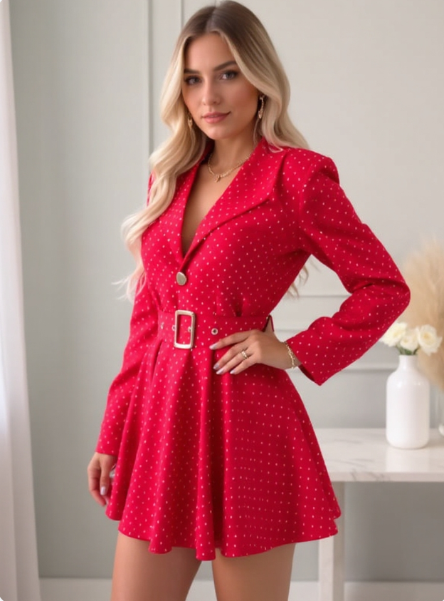 Belted Dress Elegant Everyday Comfort