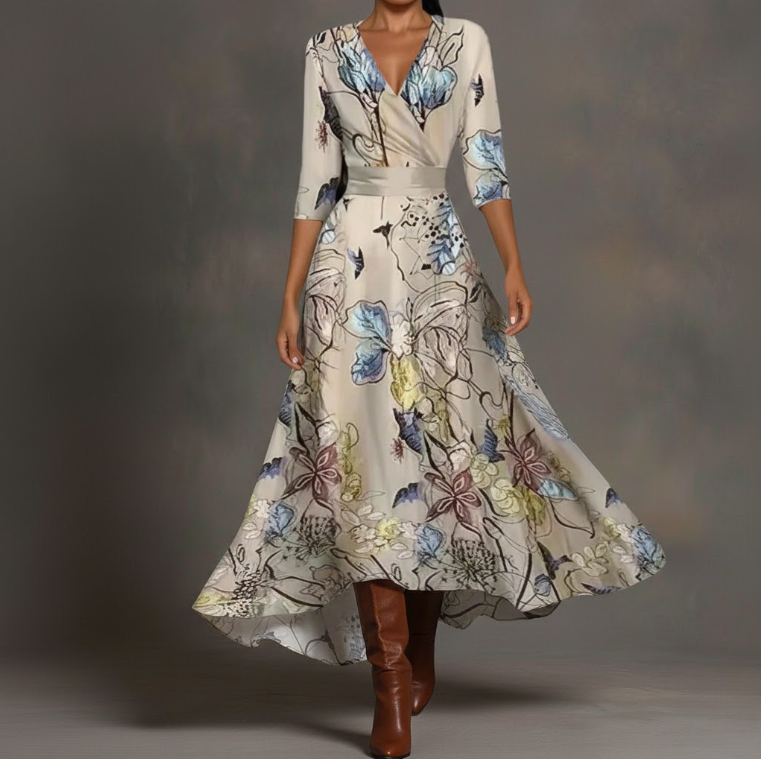 Comfortable Timeless Feminine Floral Dress