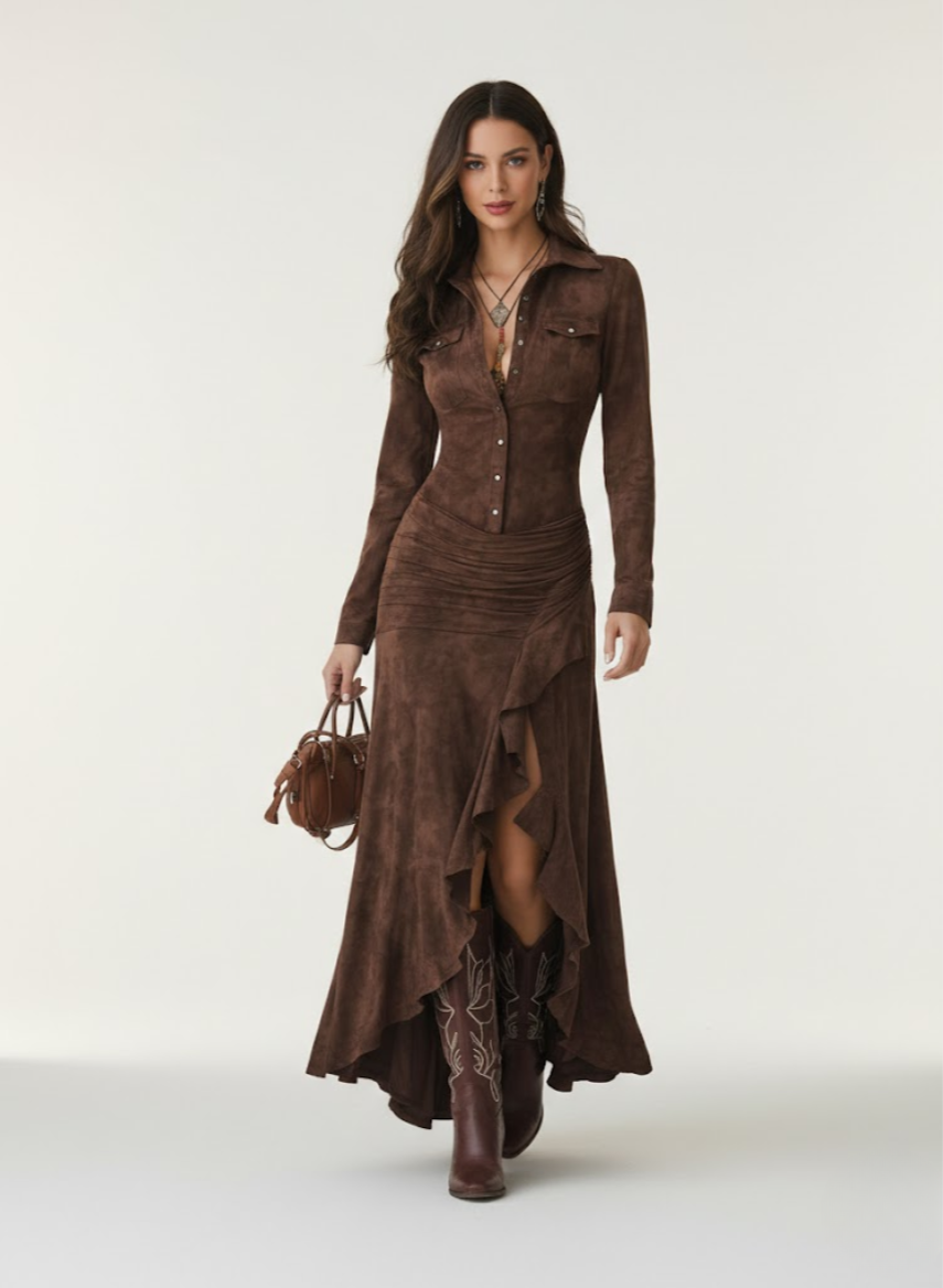 Flowy Maxi Dress with Ruffles