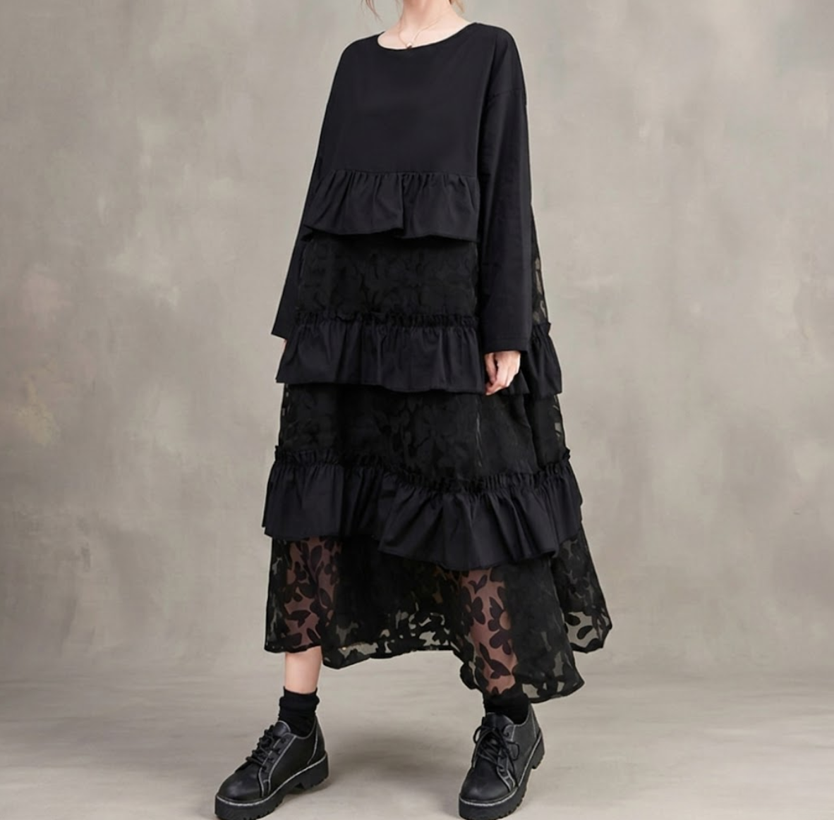 Comfortable Flowy Natural Maxi Dress