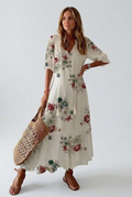 Elegant Velvet Floral Maxi Dress