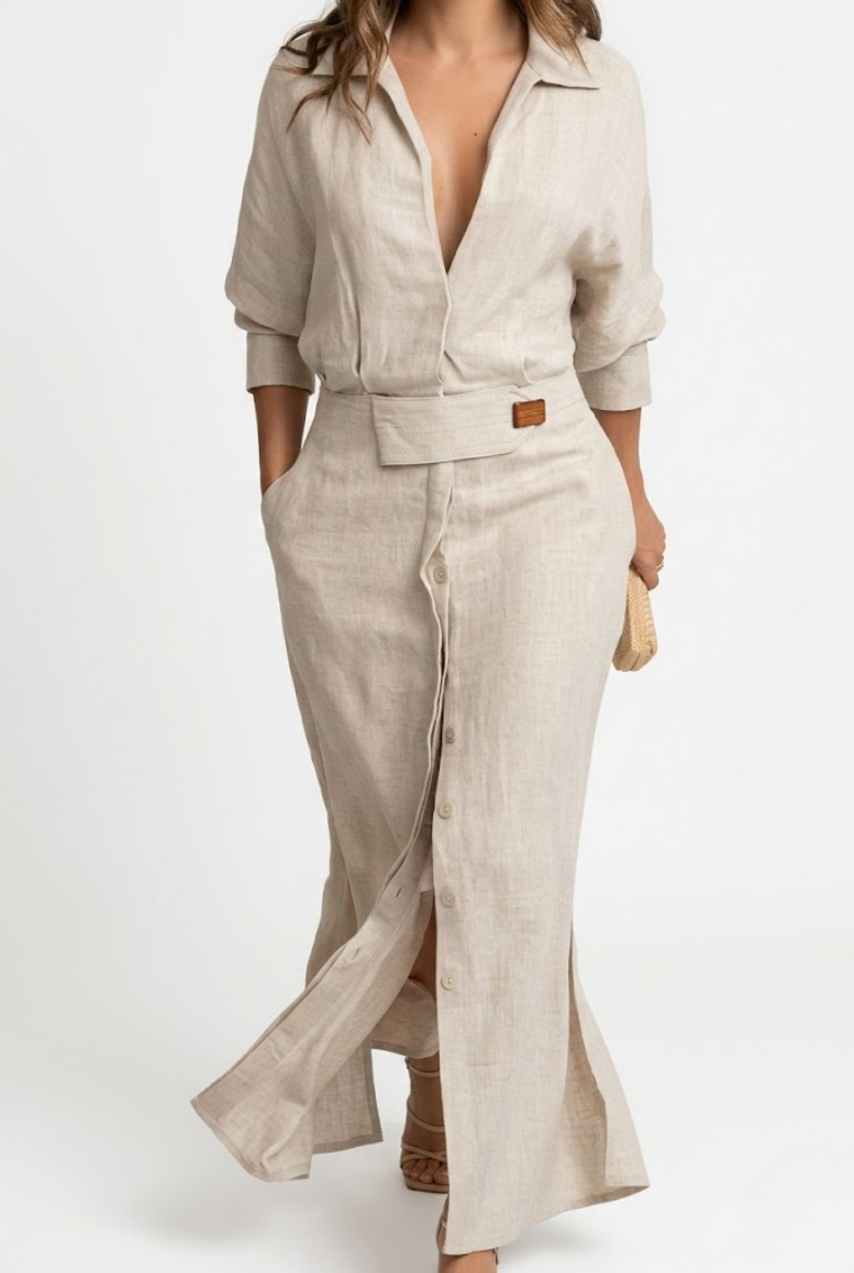 Flowy Maxi Dress Natural Elegance