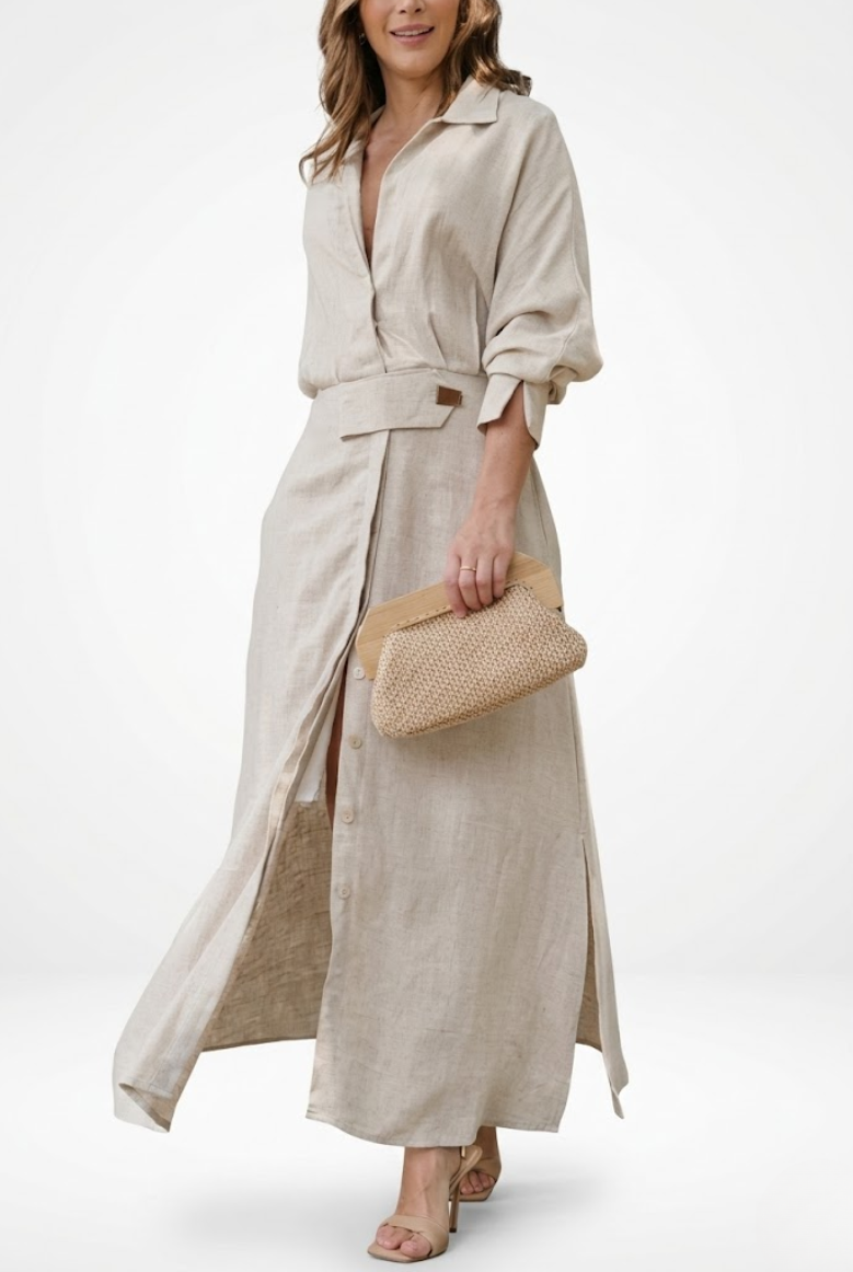 Flowy Maxi Dress Natural Elegance