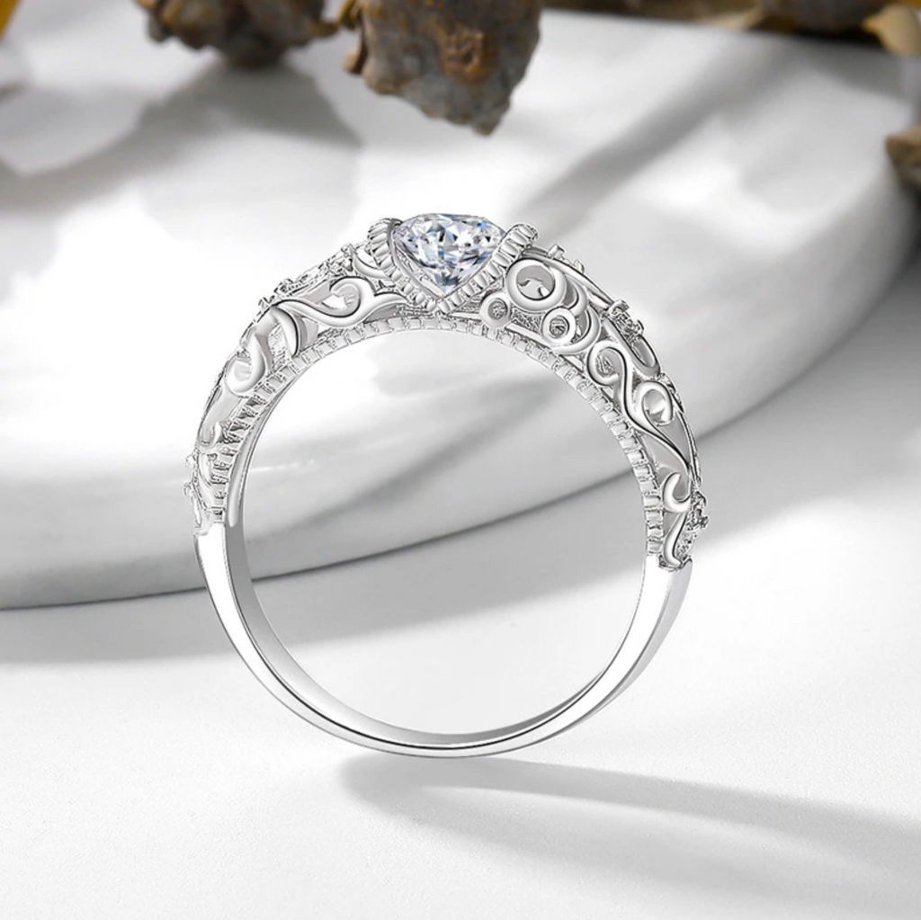 Refined Sterling Silver Cubic Zirconia Ring