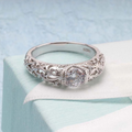 Refined Sterling Silver Cubic Zirconia Ring