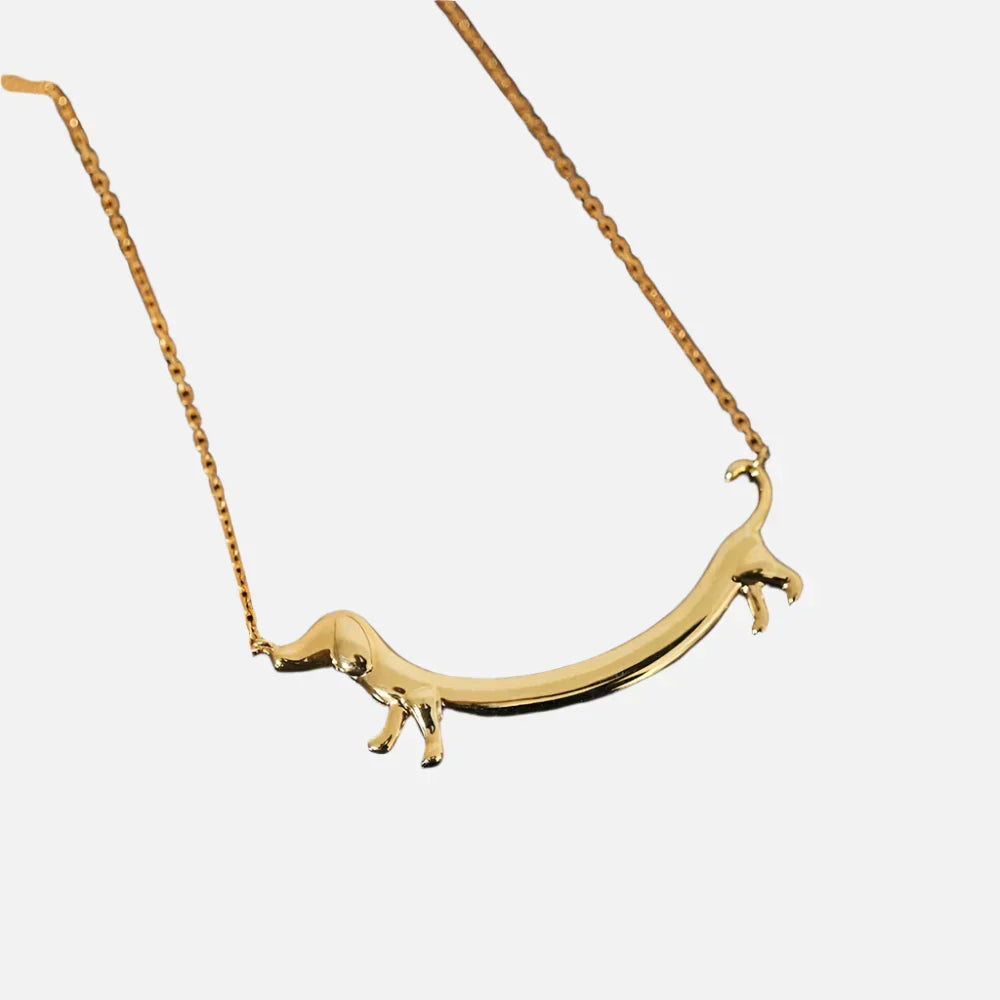 Silver and Gold Dachshund Necklace