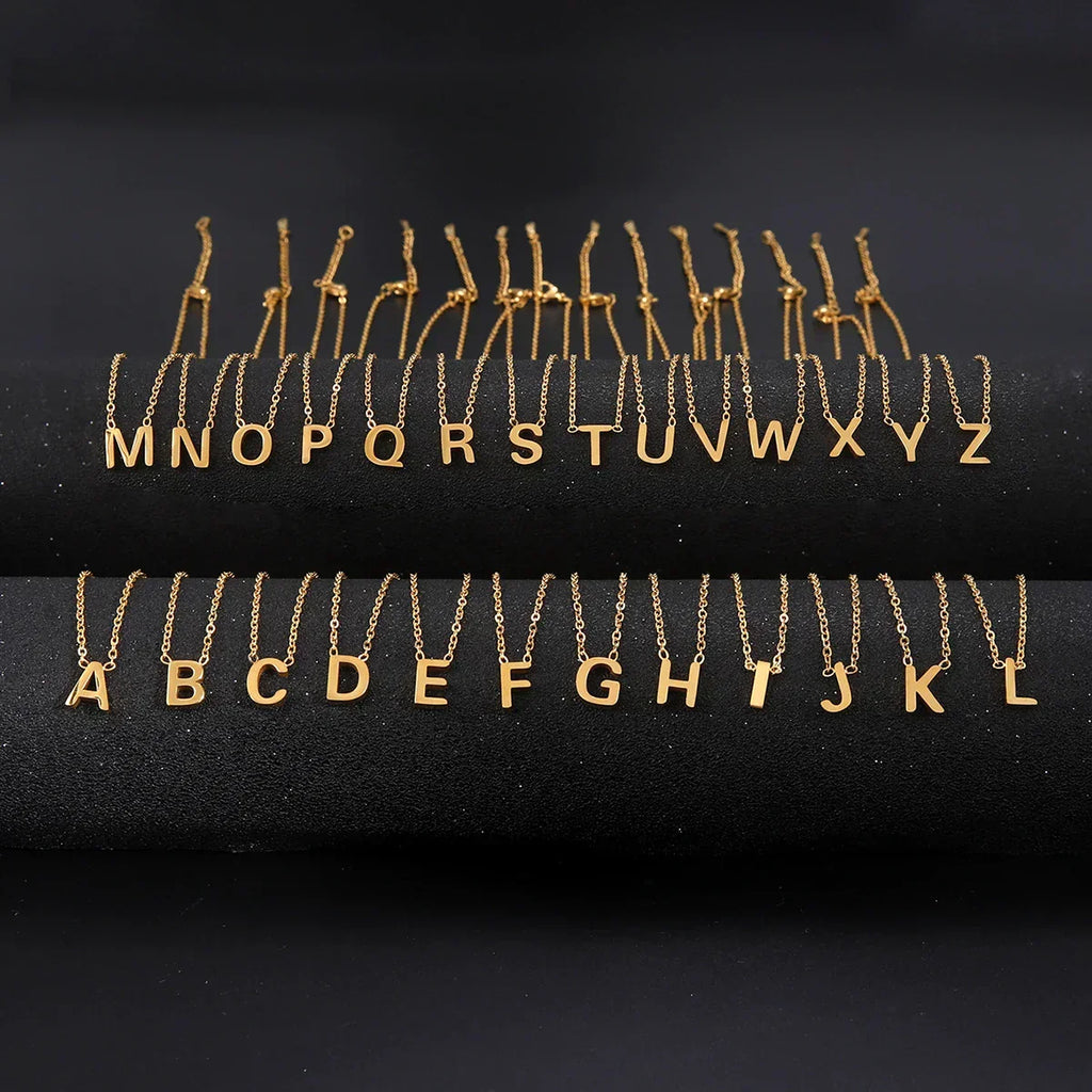 Sparkling Alphabet Pendant Necklace