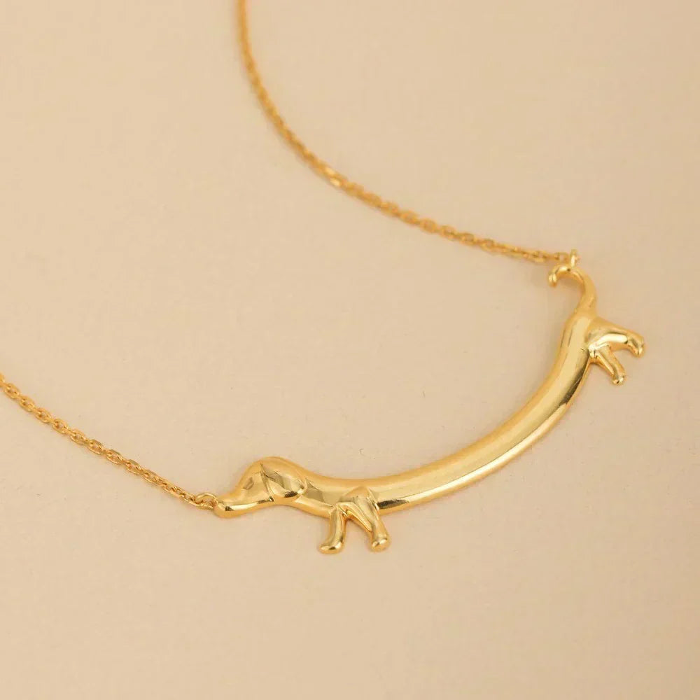 Silver and Gold Dachshund Necklace