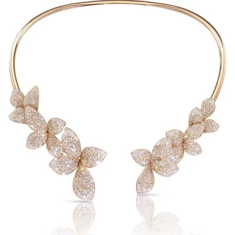 Elegant Crystal Flower Necklace