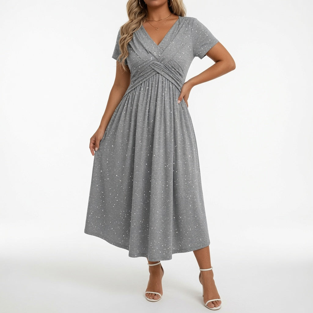 Floral Flowy Dress Romantic Elegance - White