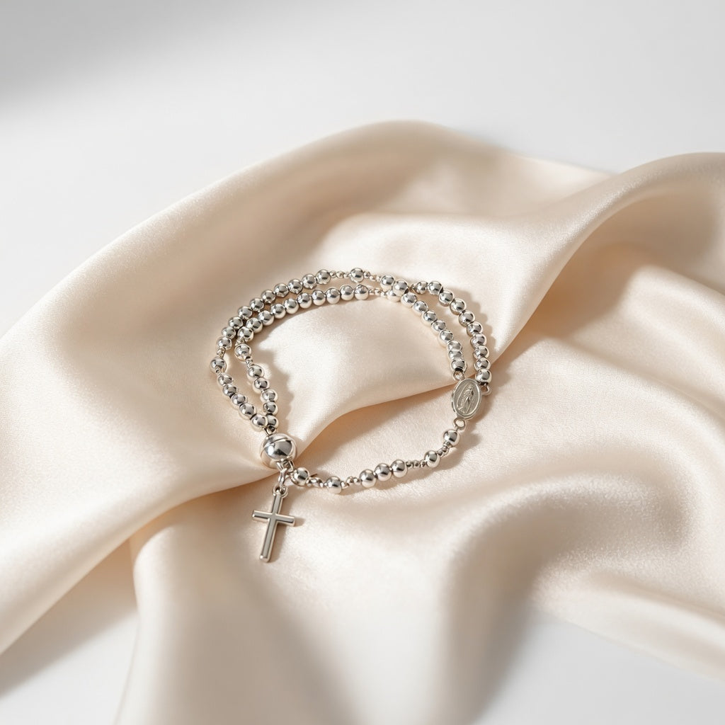 Gold Beaded Charm Bracelet Feminine Delicacy