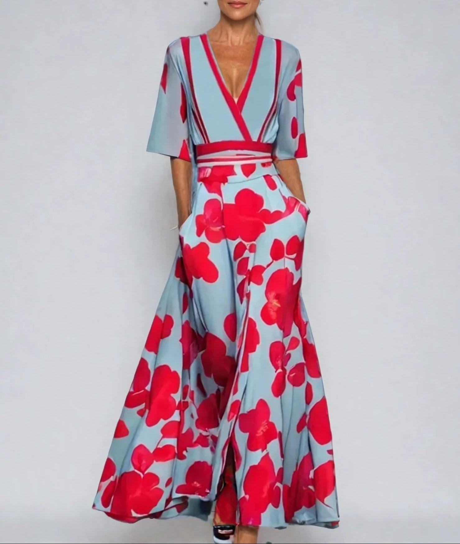 Comfortable Dress with Three Quarter Sleeves