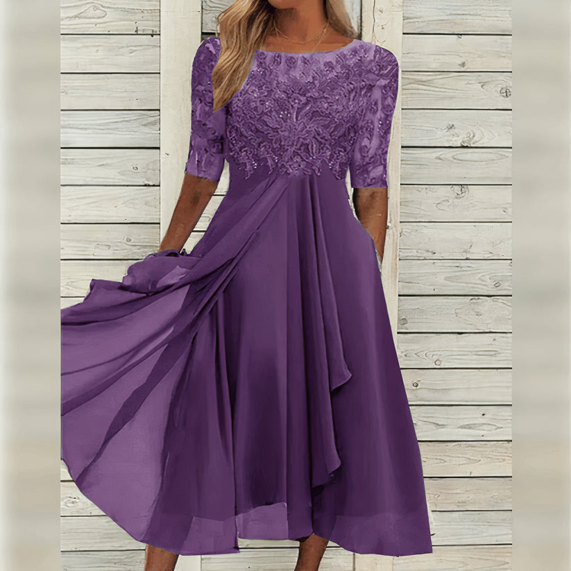 Elegant Lace Midi Dress