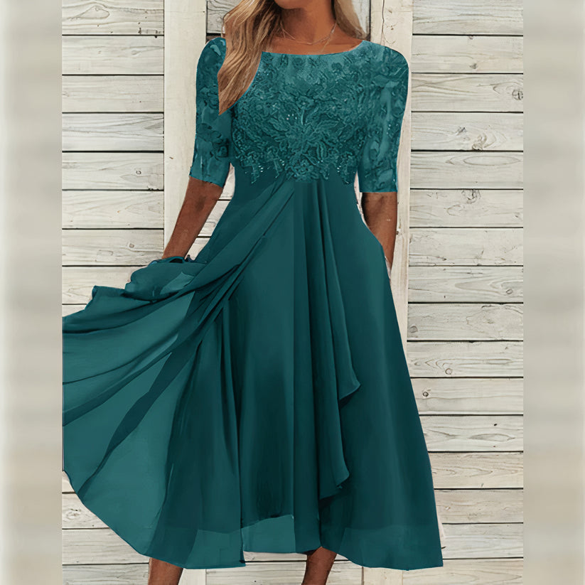 Elegant Lace Midi Dress