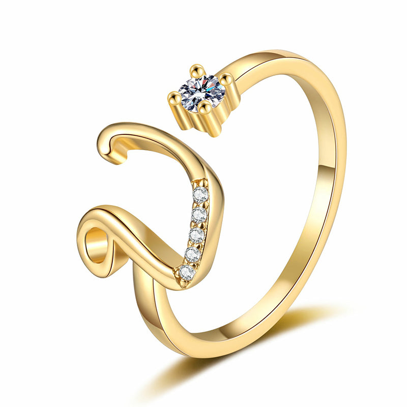 Personalized Initial Heart Ring