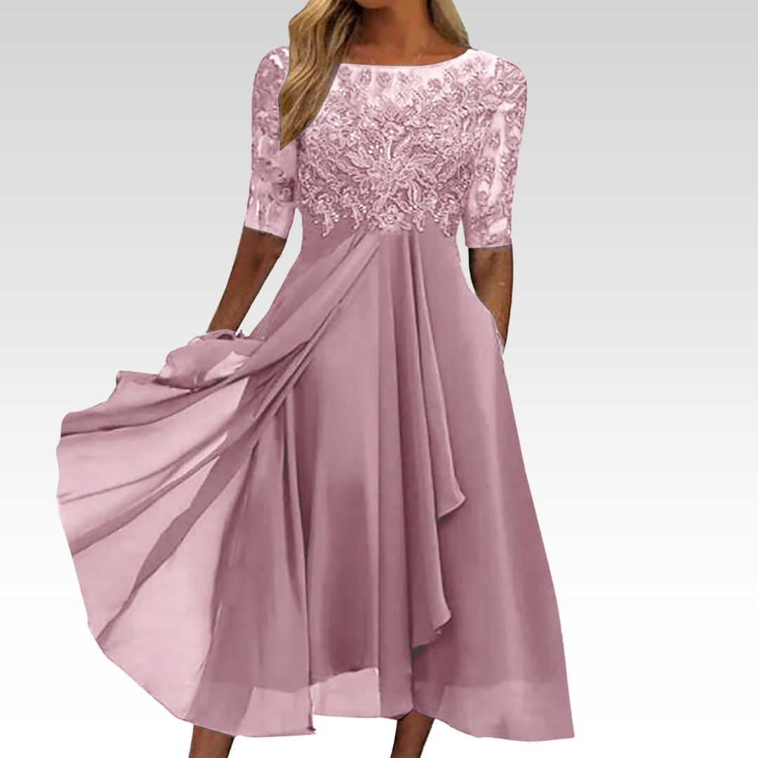 Elegant Lace Midi Dress