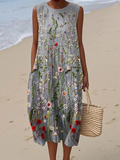 Everyday Midi Dress - Grey Floral