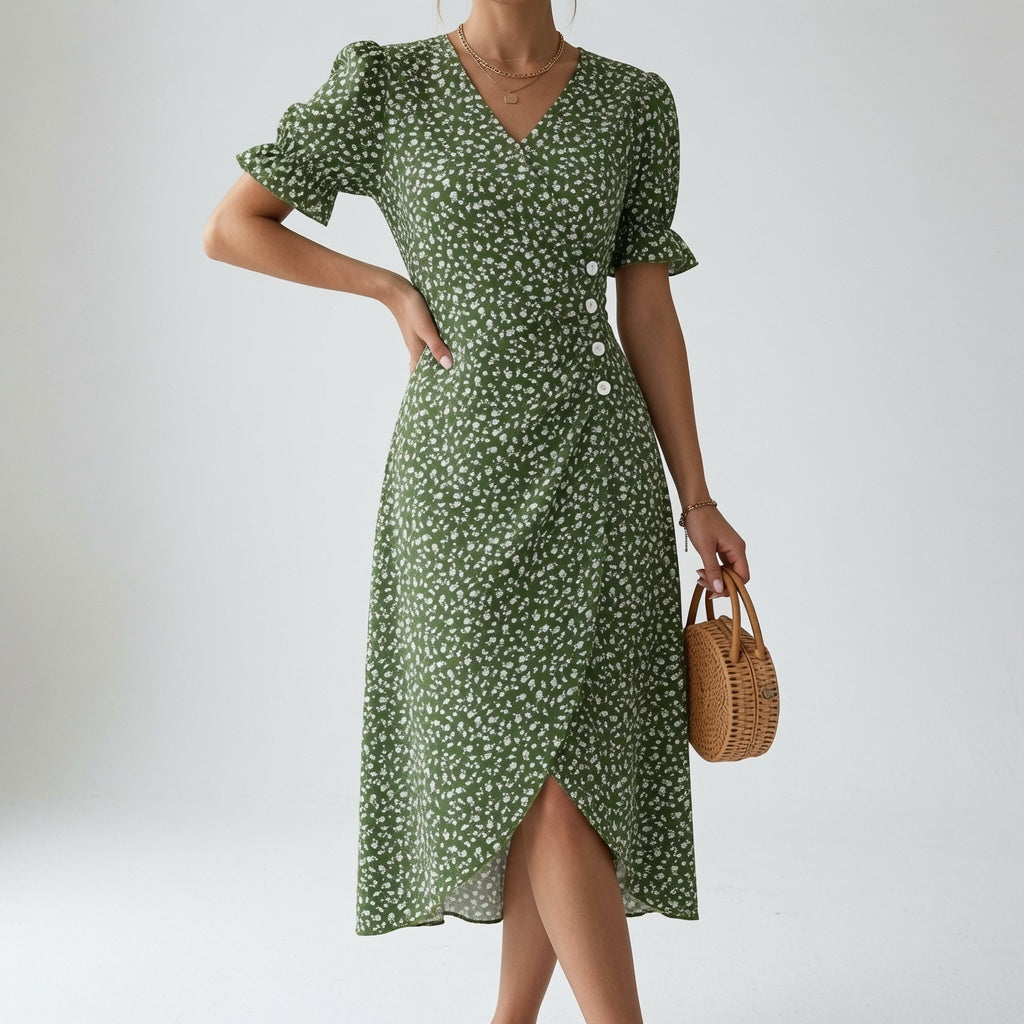 Floral Wrap Dress Summer Elegance