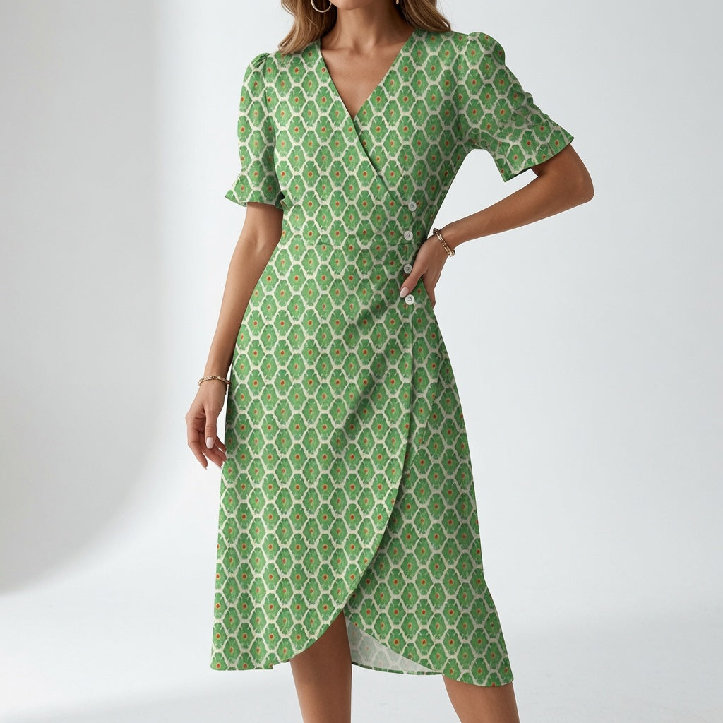 Floral Wrap Dress Summer Elegance