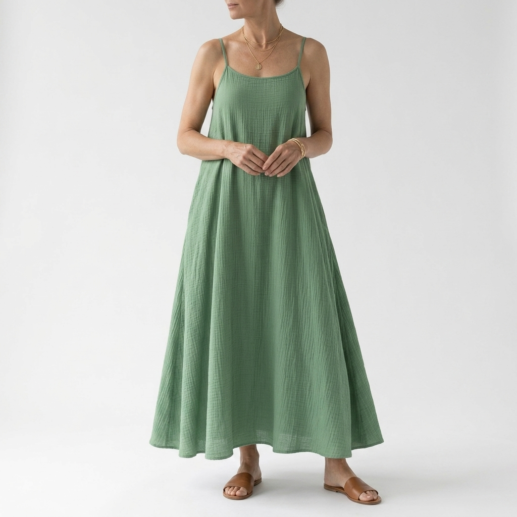 Open Back Maxi Dress with Lace Up Straps