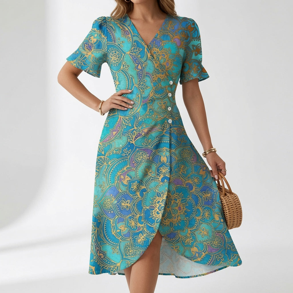 Floral Wrap Dress Summer Elegance