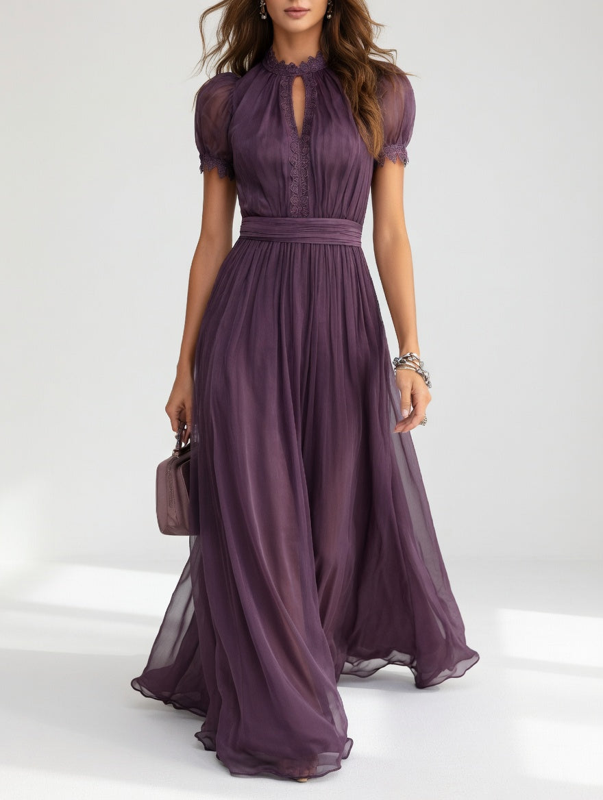 Flowy Maxi Dress Airy Elegance - Purple