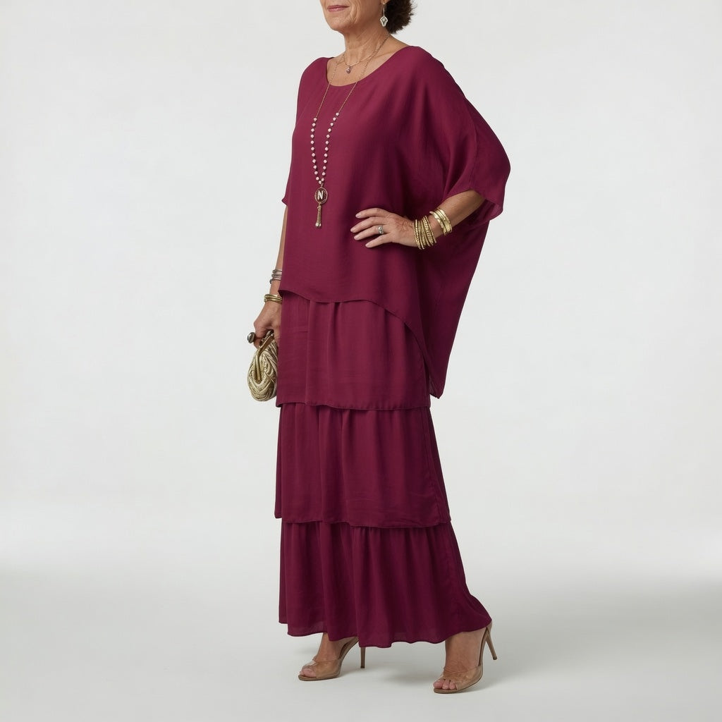 Flowy Bohemian Ruffle Maxi Dress