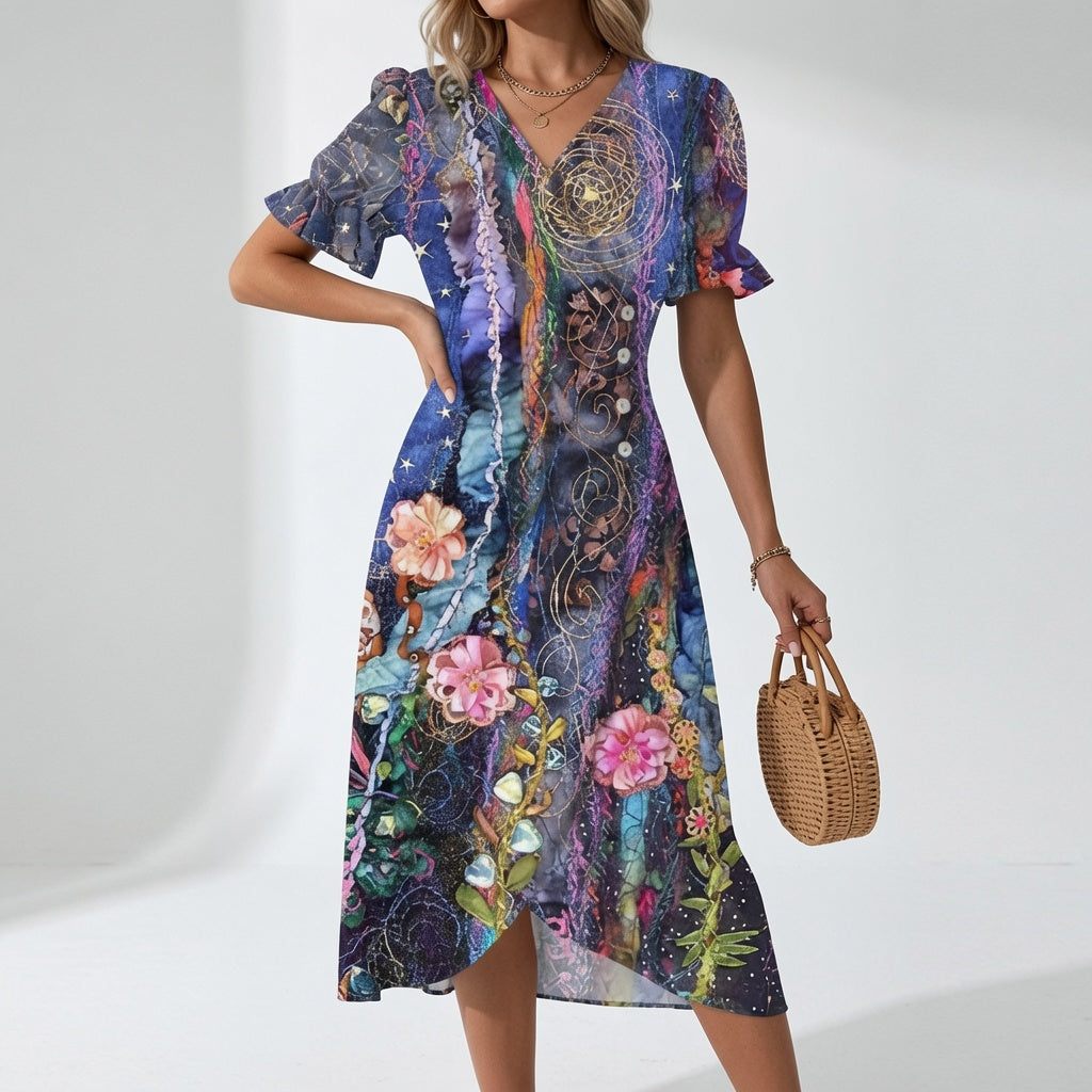 Floral Wrap Dress Summer Elegance