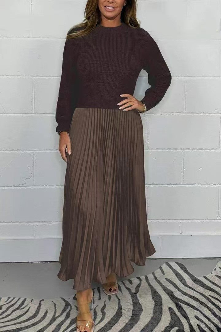 Pleated Sweater Dress Elegance and Comfort