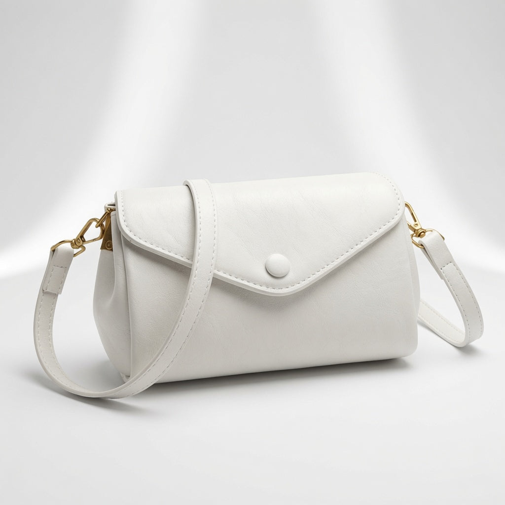 Leather Crossbody Bag Minimalist Elegance - Dark Brown