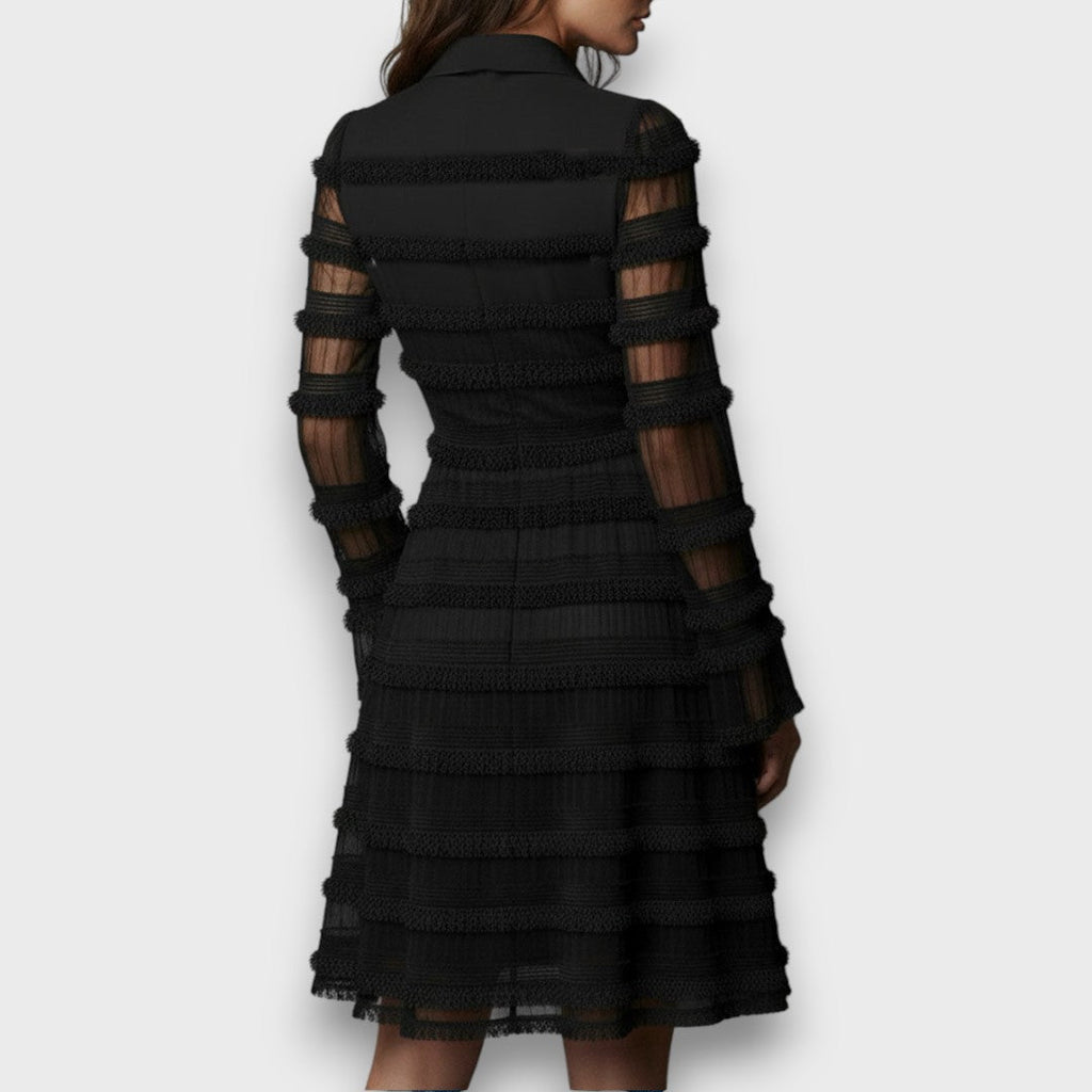 Elegant Black Dress with Refined Texture
