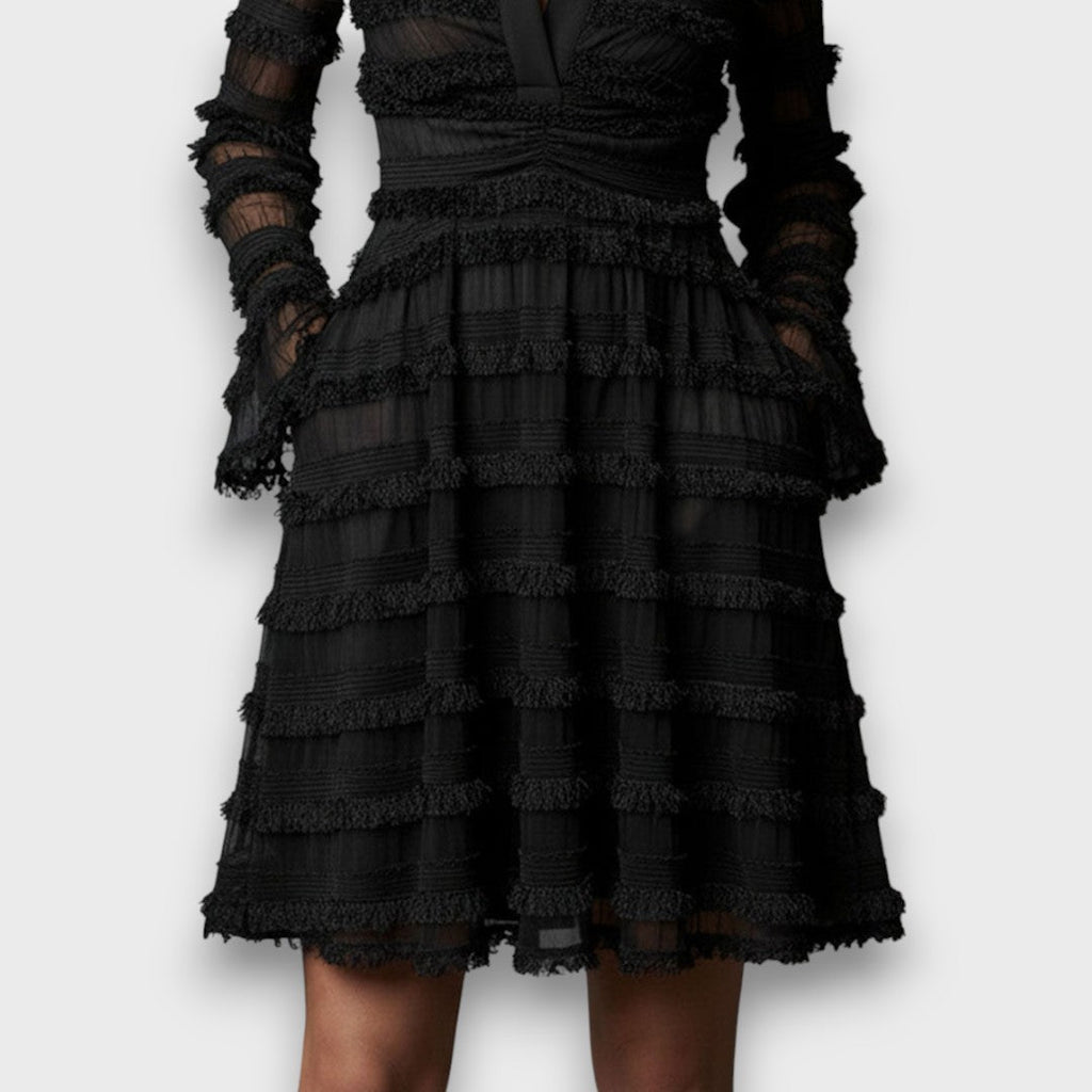 Elegant Black Dress with Refined Texture