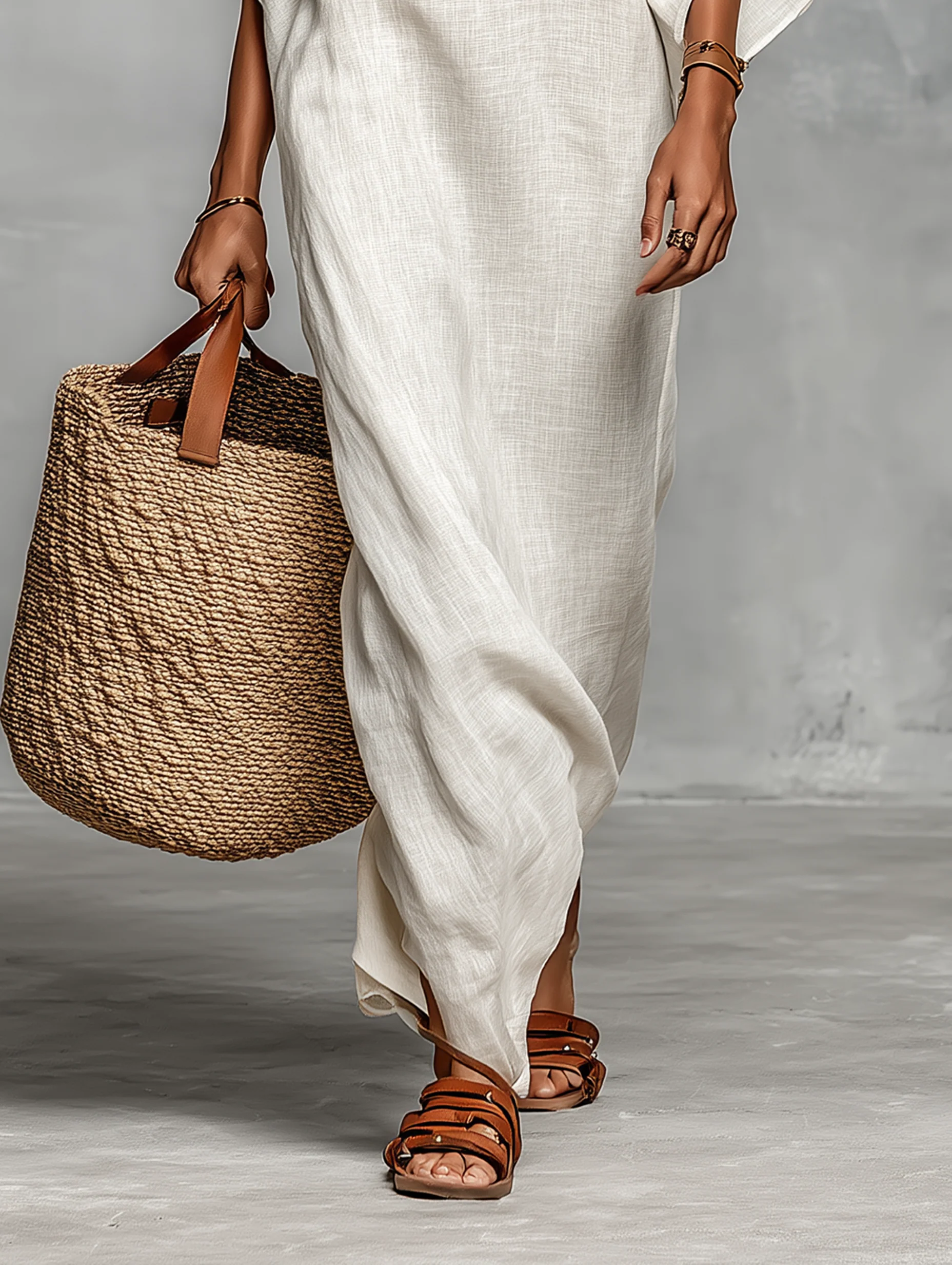 Off Shoulder Maxi Dress with Batwing Sleeves - White