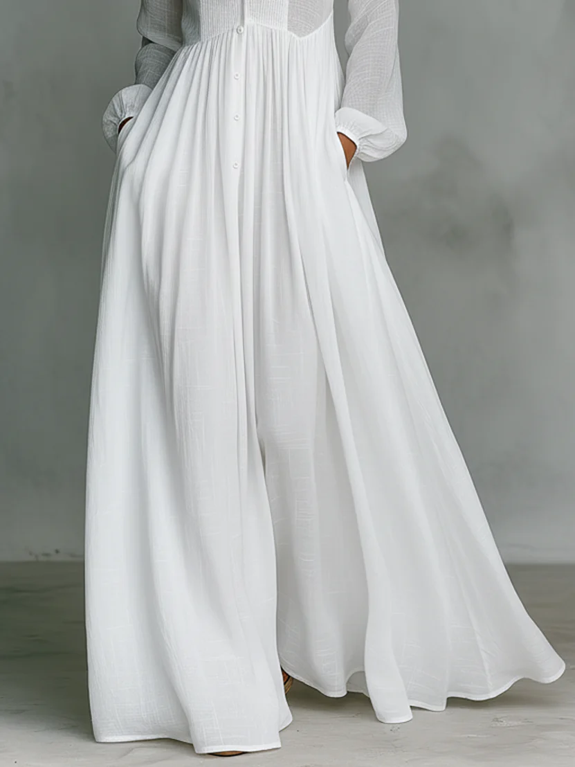 Minimalist High Neck Maxi Dress - Leonie