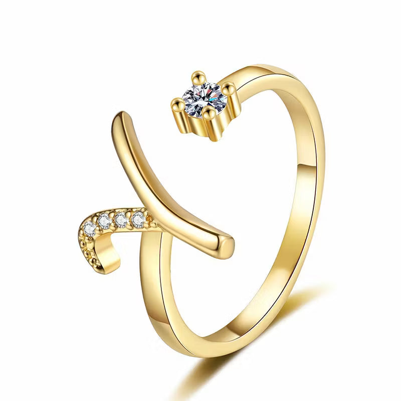Personalized Initial Heart Ring