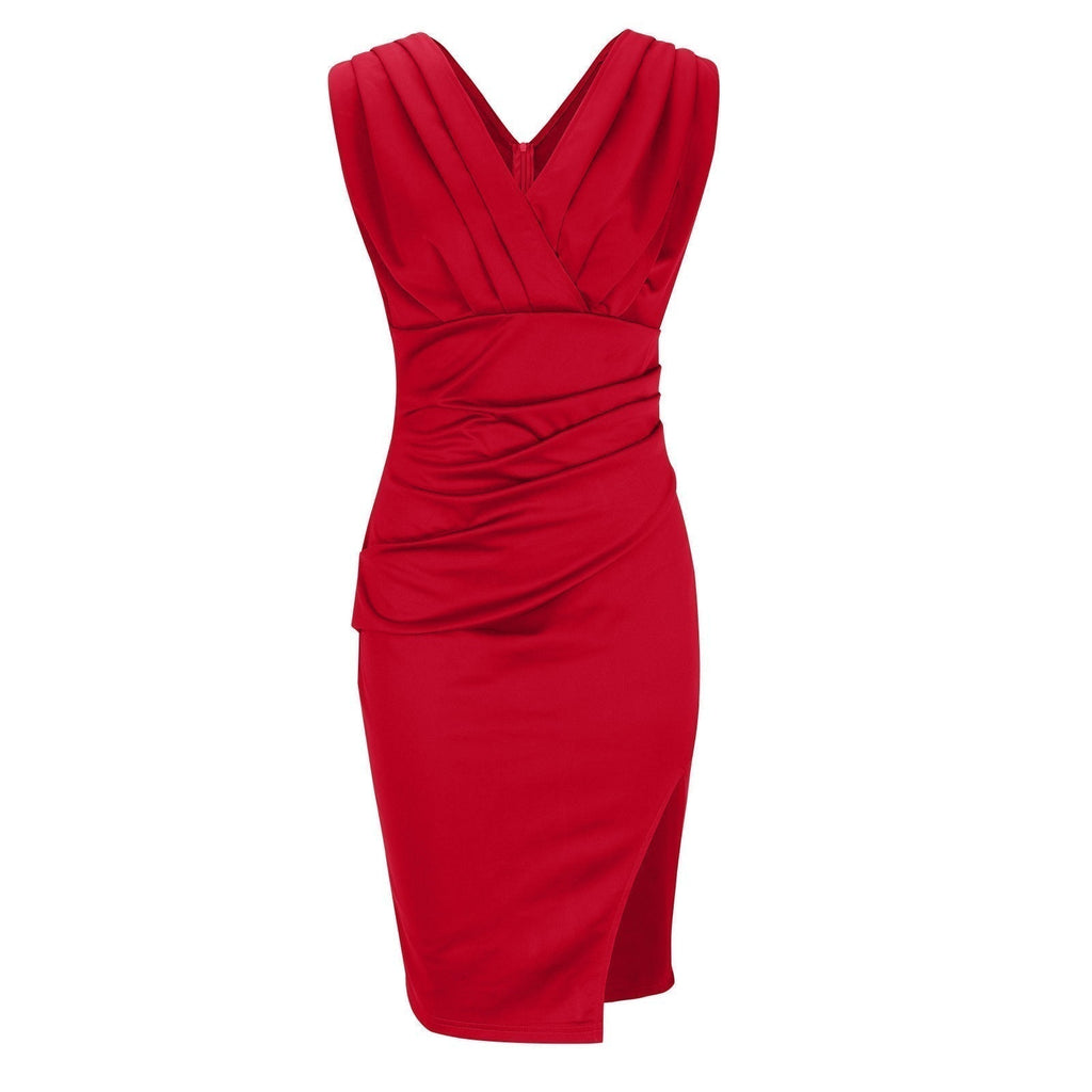 Elegant Draped Dress with Sculpting Silhouette
