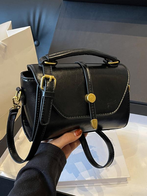 Chic Contrast Square Crossbody Bag