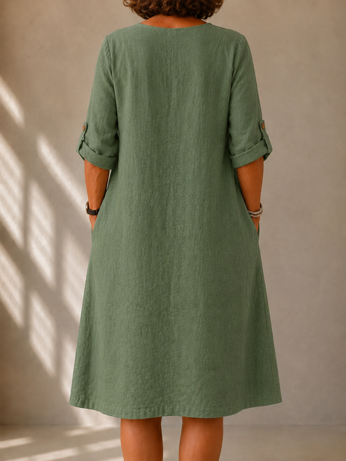 A Line Dress with Side Pockets