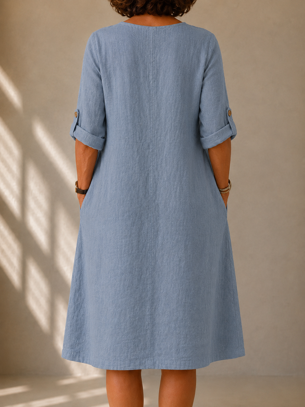 Soft Dress with Tunisian Collar