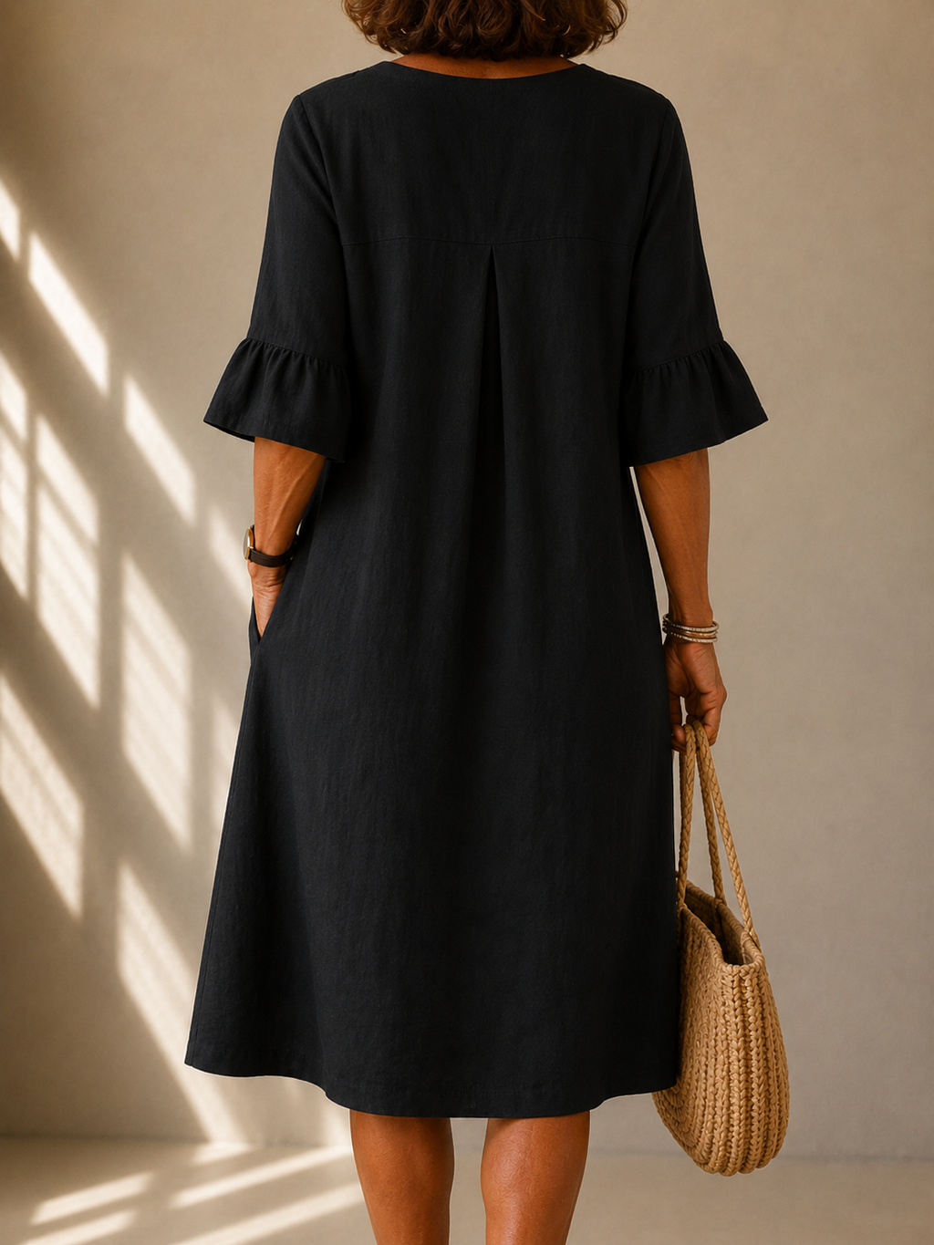 Button Front Dress Flowy Fit
