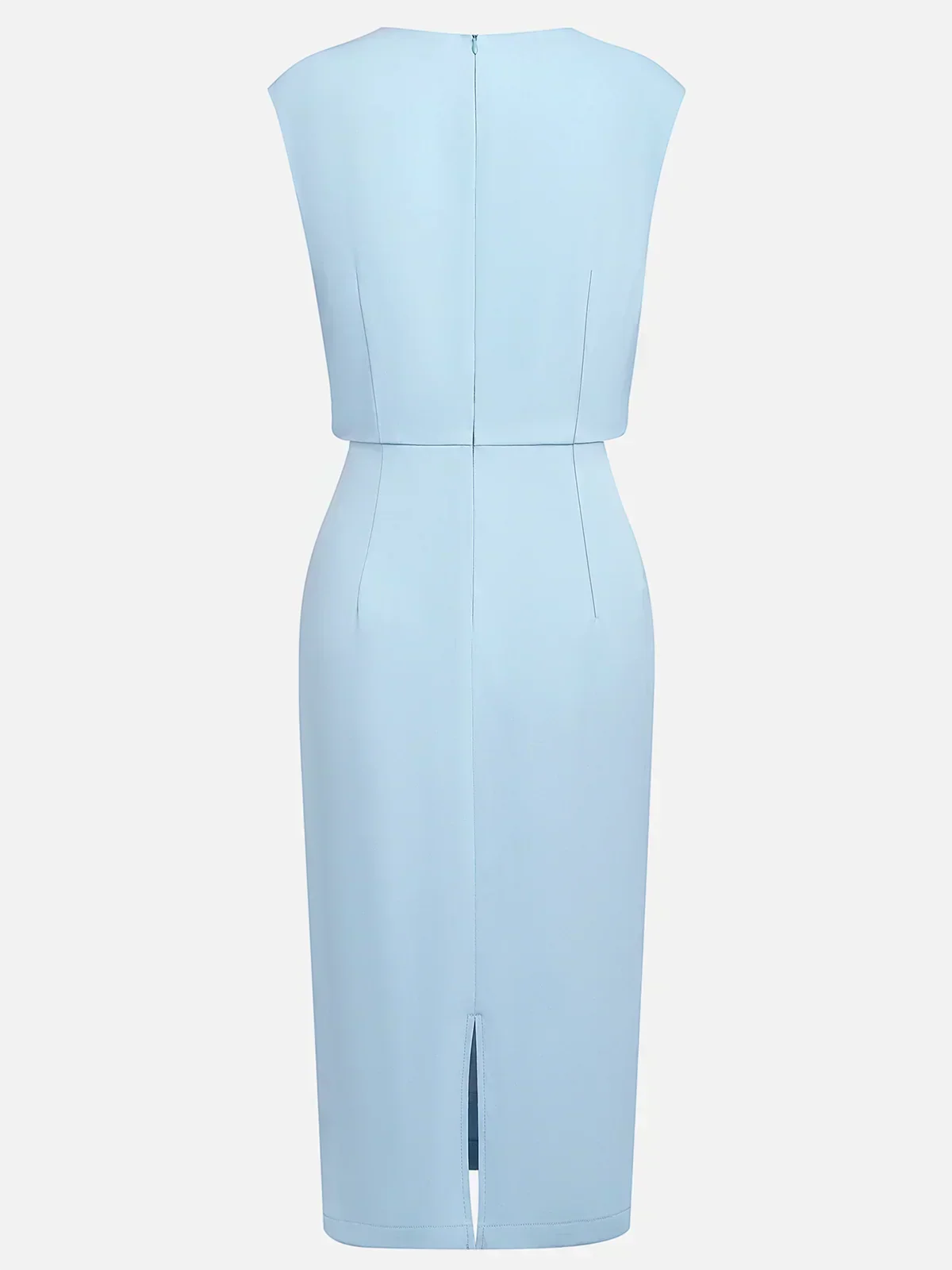 Elegant Luxury Taffeta Midi Dress with Side Drape