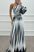 Elegant One Shoulder Maxi Dress